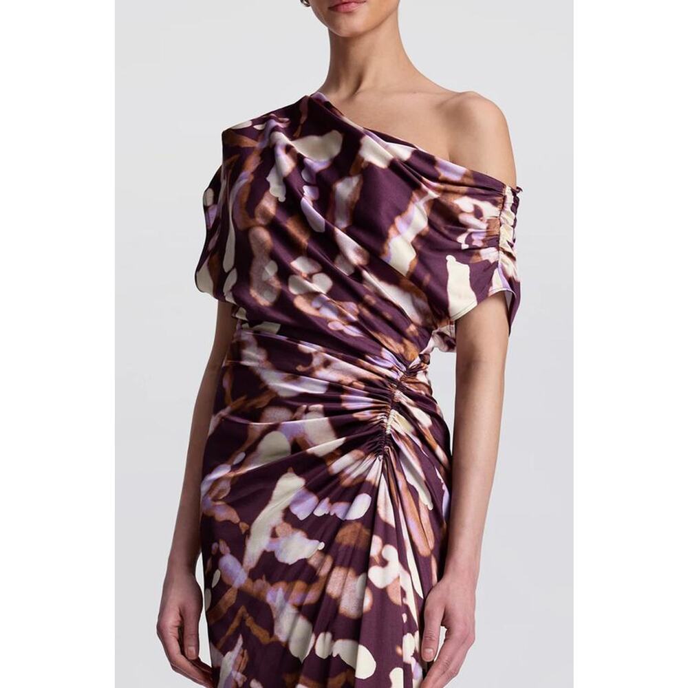 ALC Poppy Satin One Shoulder Gown in Plum Violet 12 - Picture 3 of 5